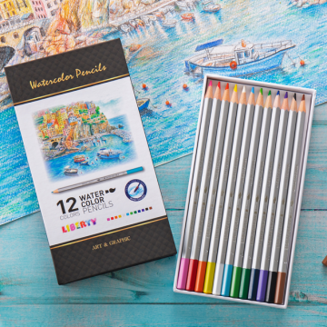 利百代 五漁村水溶色鉛筆12色-精裝盒