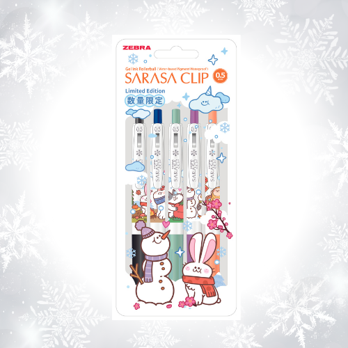 SARASA CLIP 冬季動物風鋼珠筆 5色組